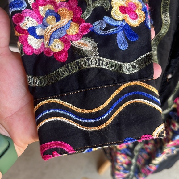 Soft Surrounding NWT  embroidered gorgeous colorful peasant boho florals maxi - Picture 4 of 7